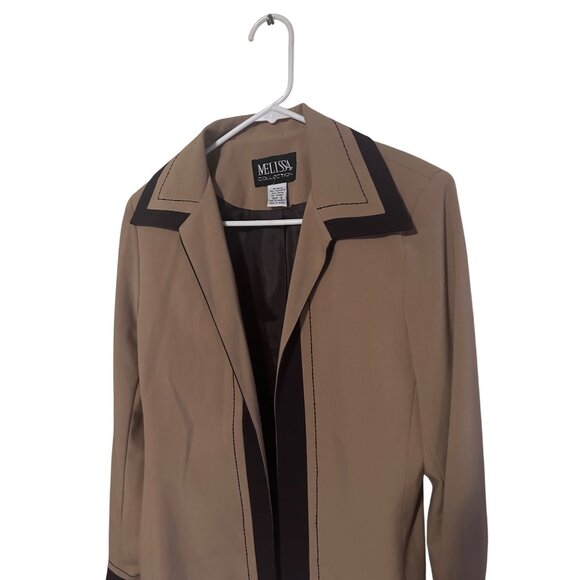 Melissa Collection vintage tan and brown exposed stitching jacket size 8 - Picture 6 of 6
